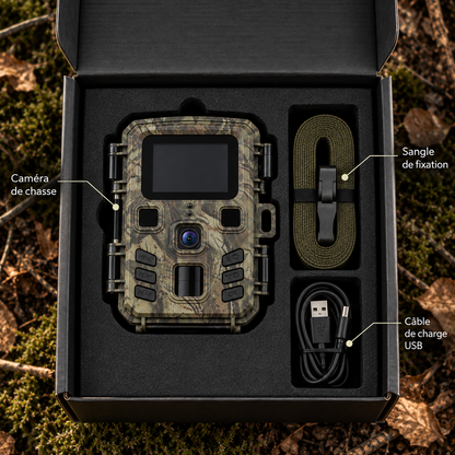Contenu du packaging de la caméra de chasse Wi-Fi compacte 20 MP